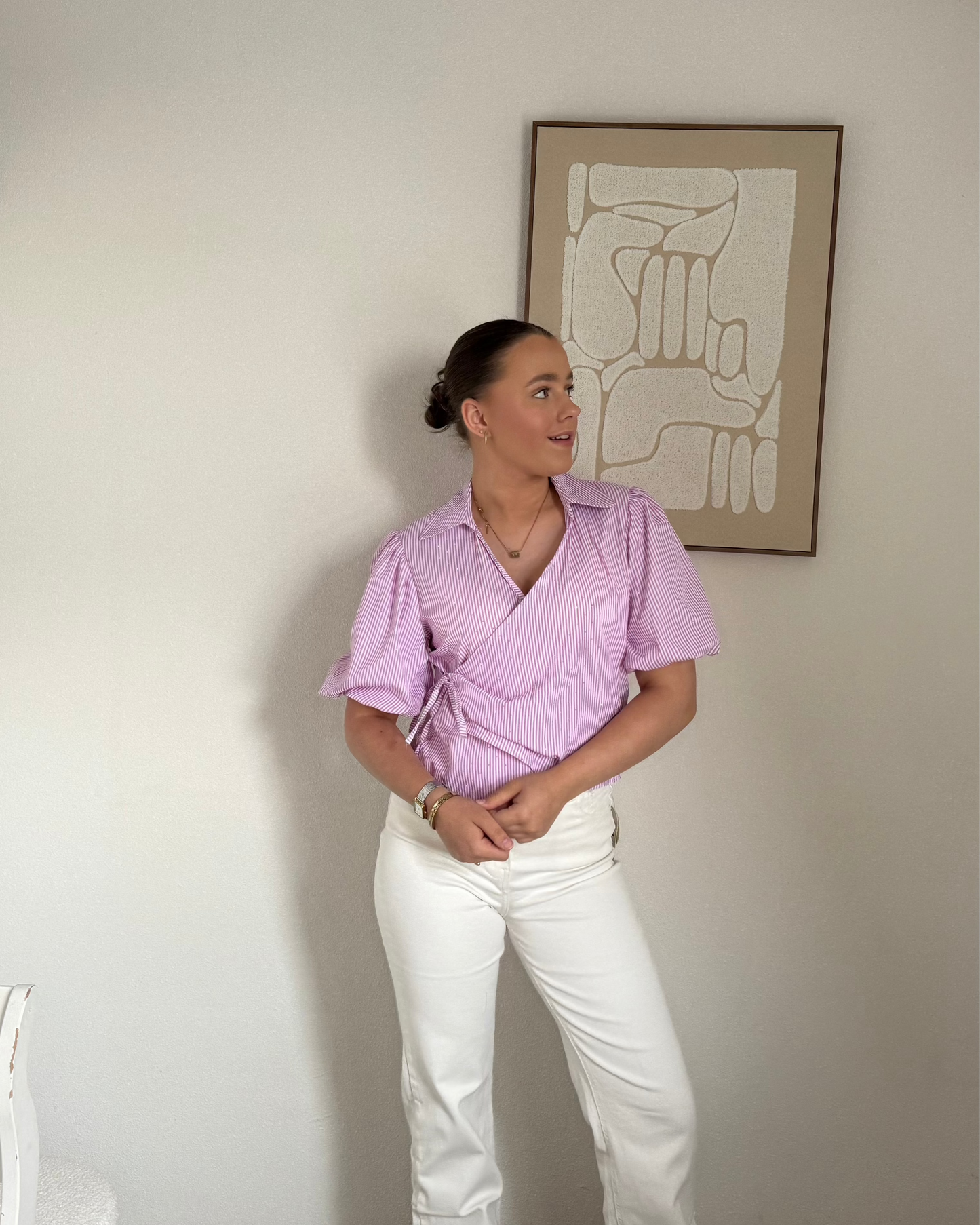 Mila blouse - strass pink