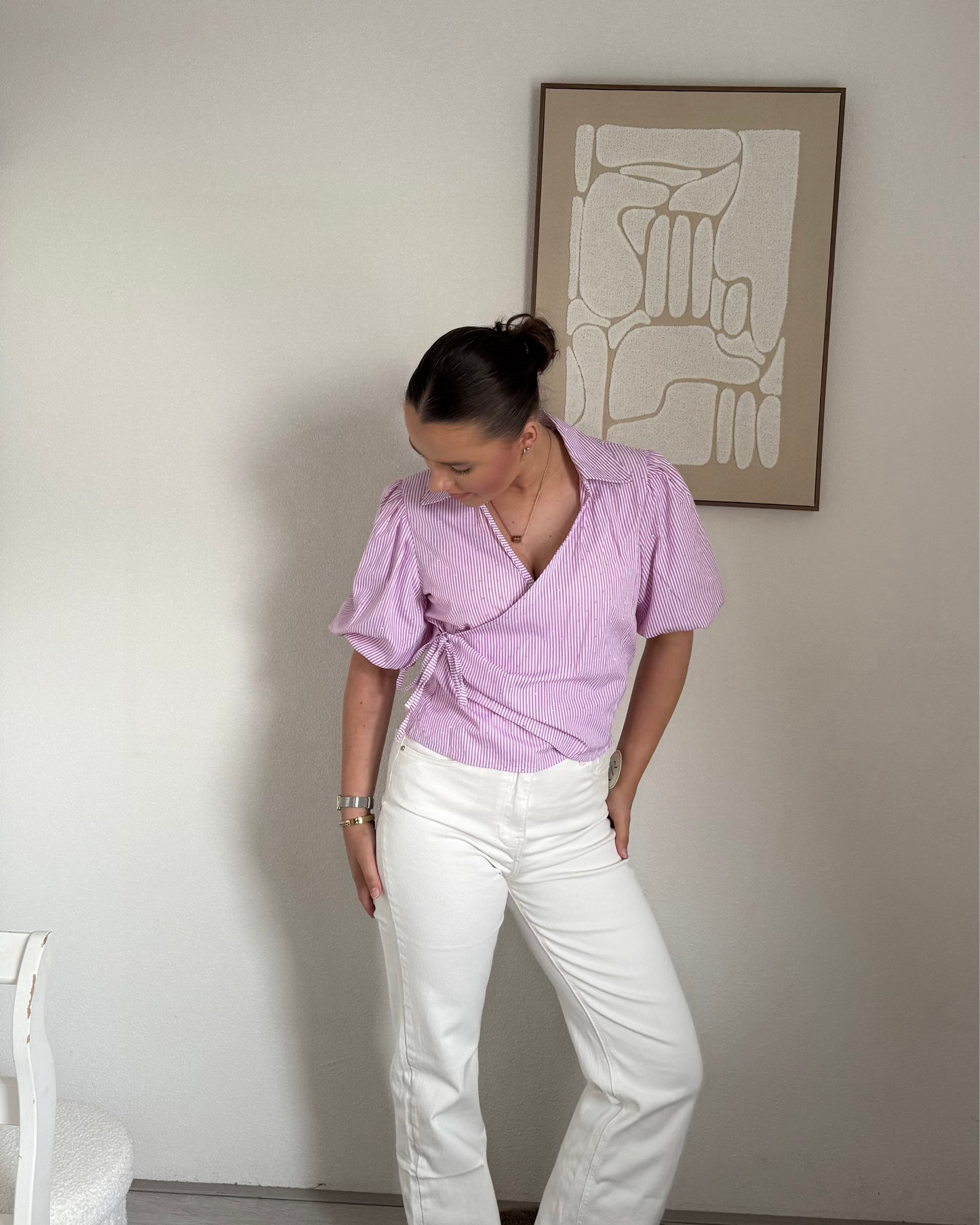 Mila blouse - strass pink