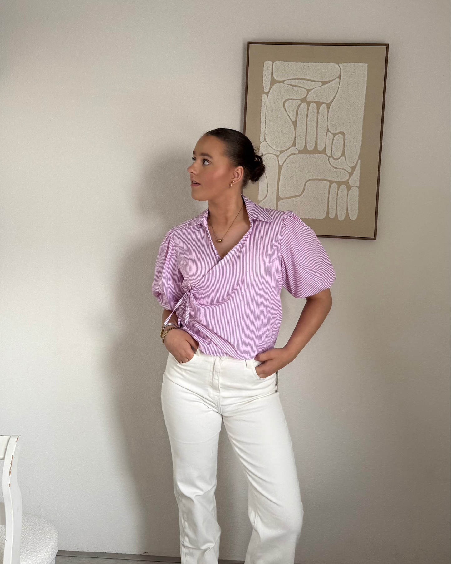 Mila blouse - strass pink