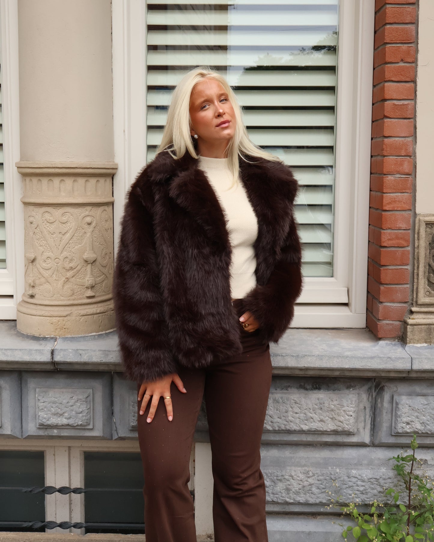 Furry coat - Choco