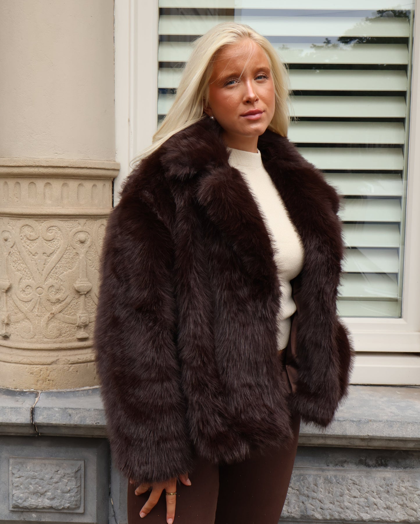 Furry coat - Choco