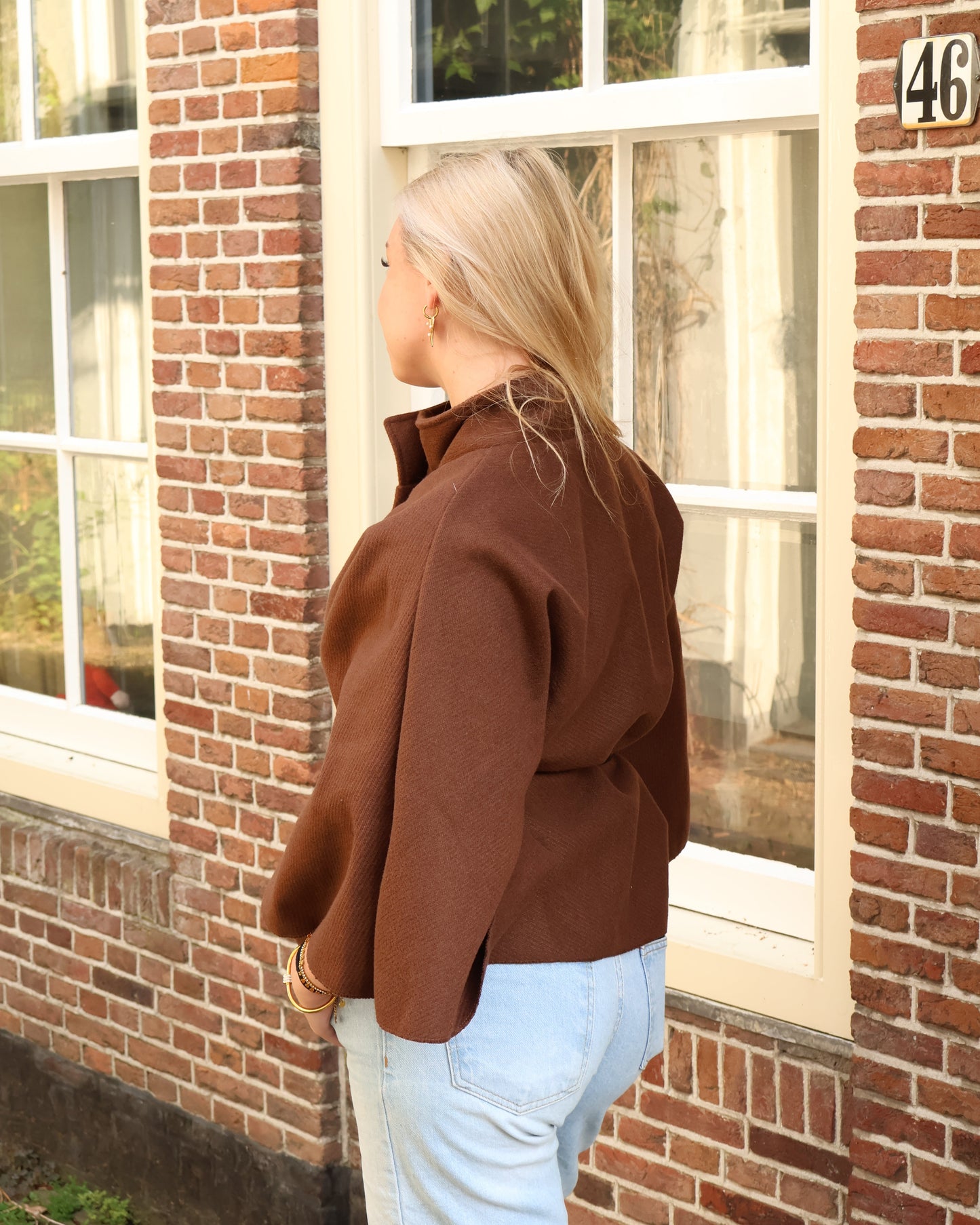 Poncho jacket - Brown