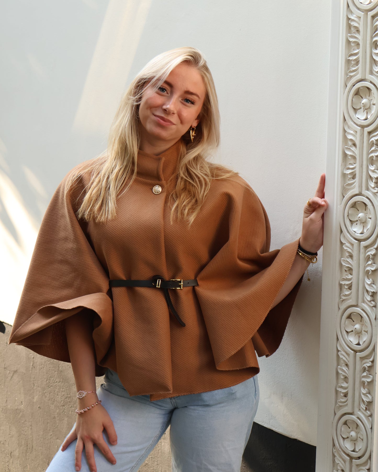 Poncho jacket - Light brown