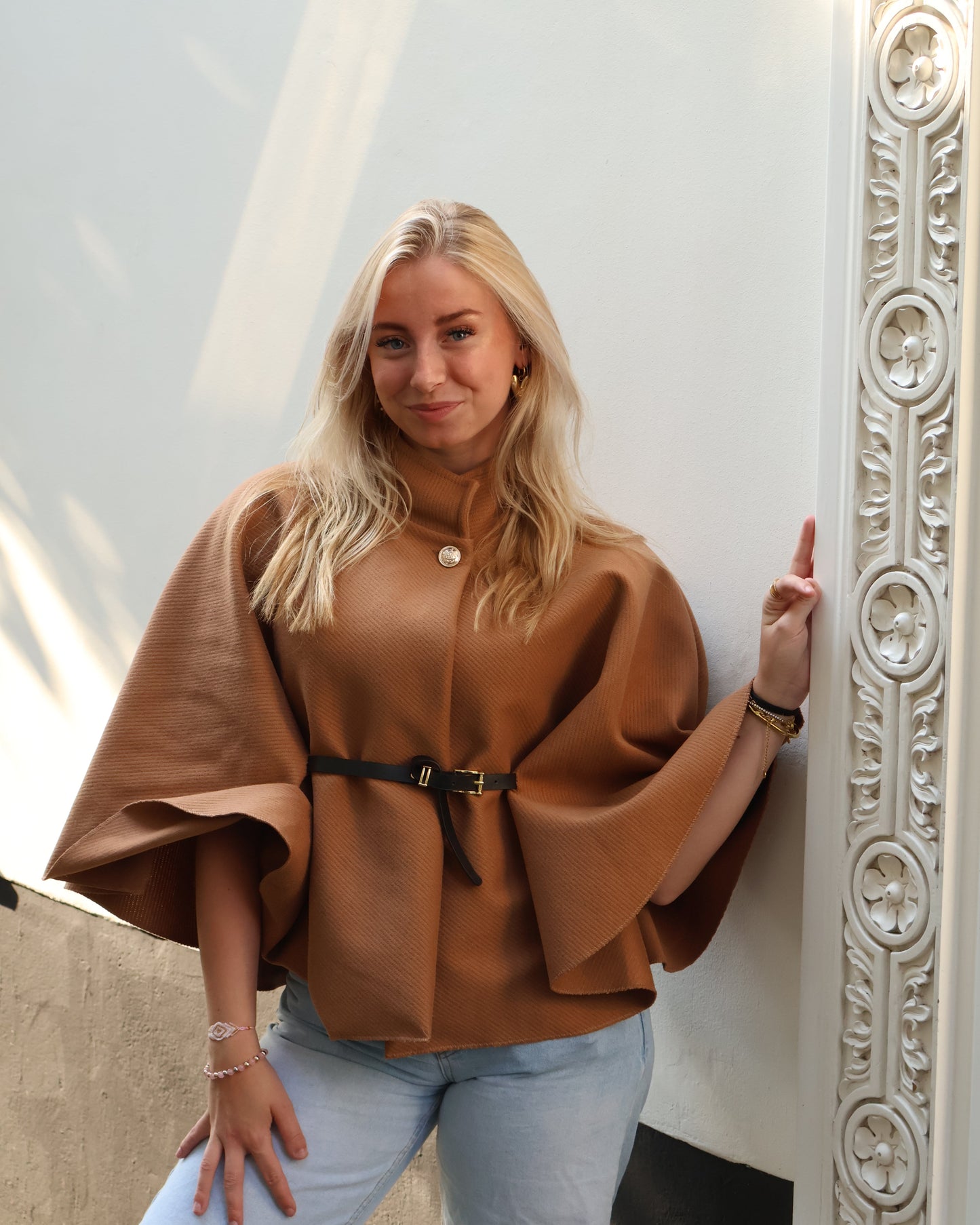 Poncho jacket - Light brown