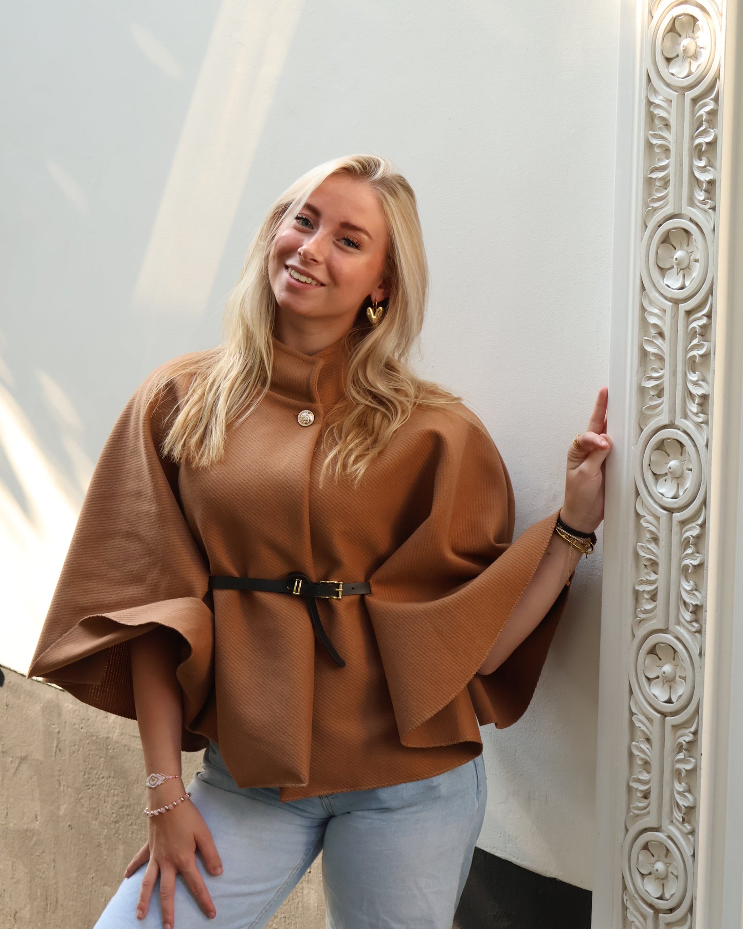 Poncho jacket - Light brown