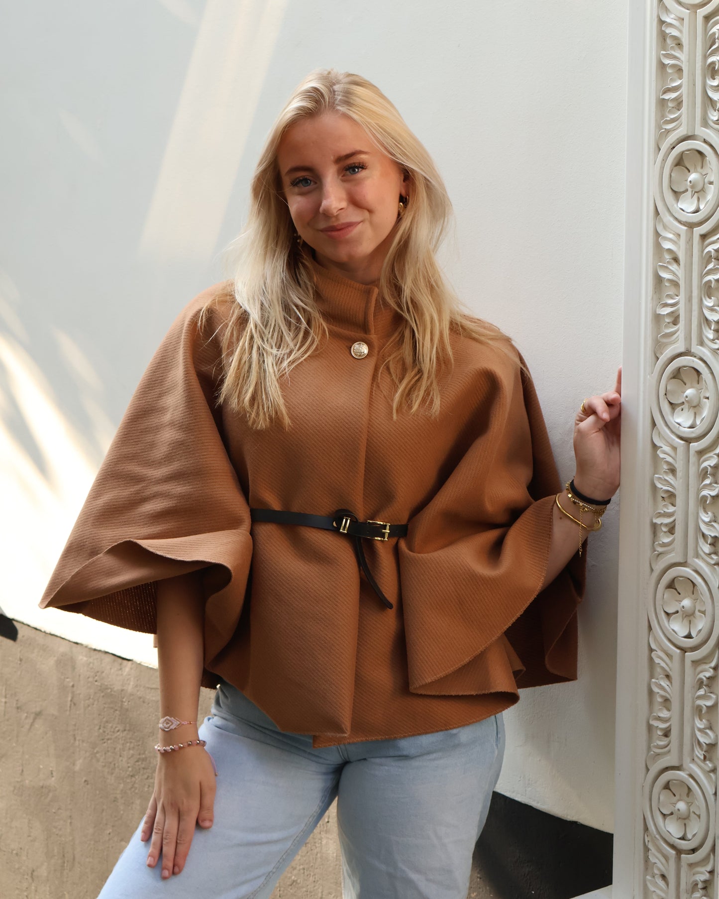 Poncho jacket - Light brown