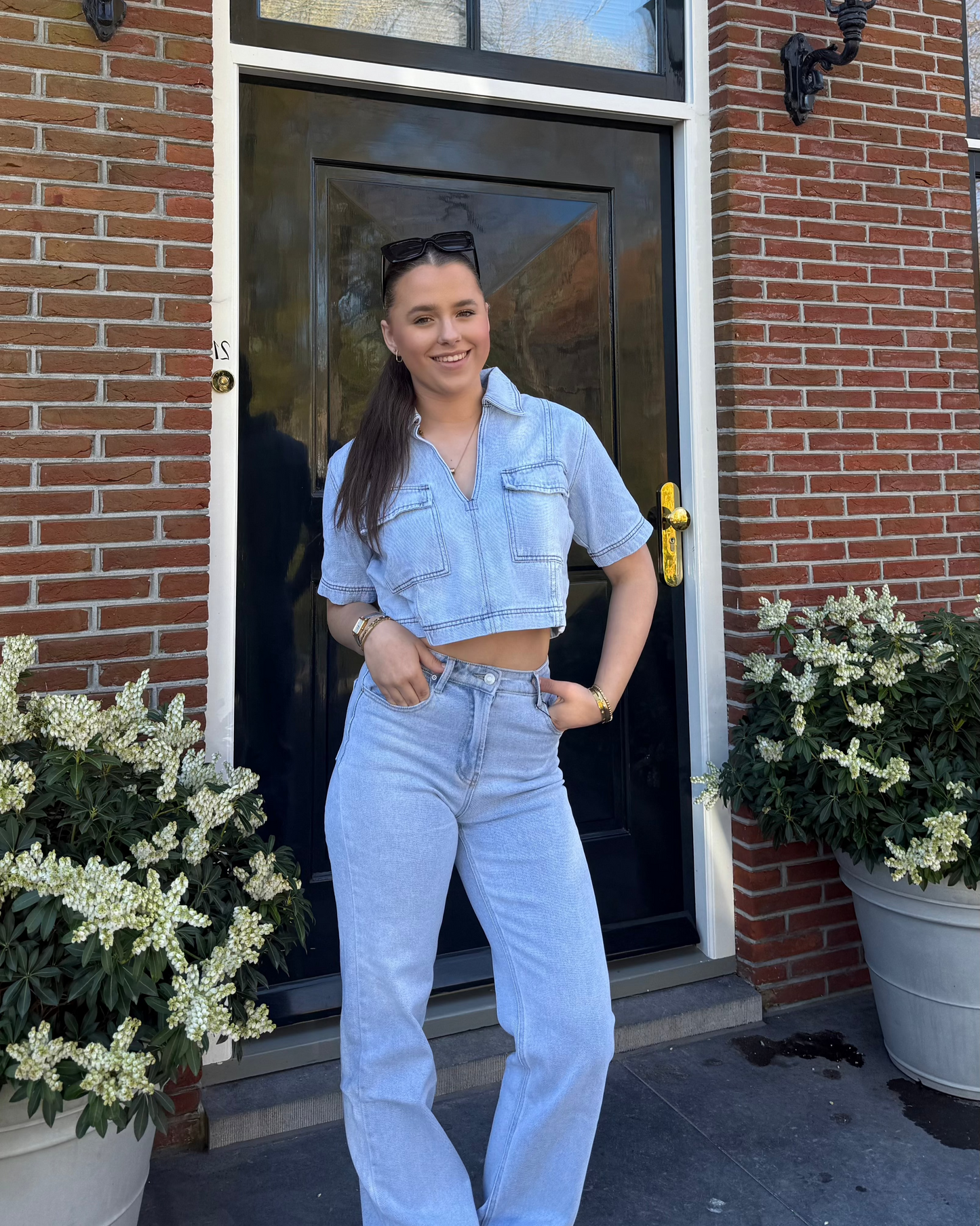 Redefined denim top