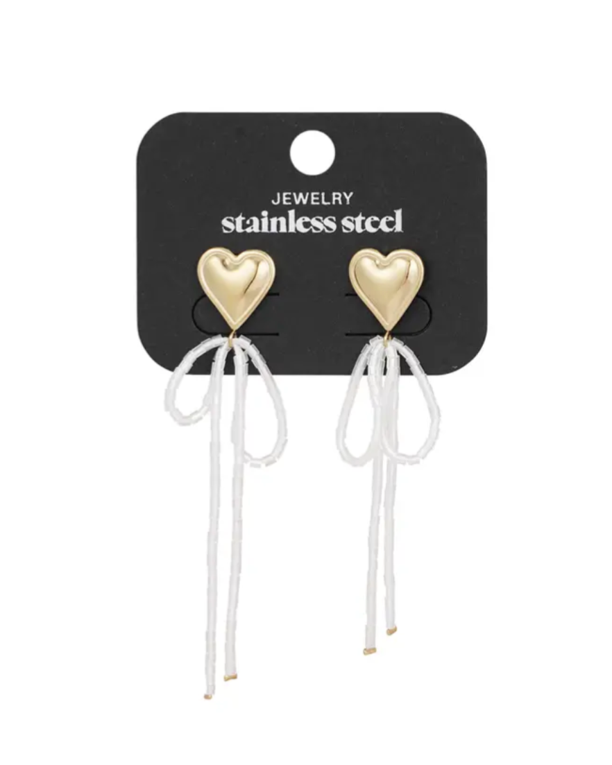 Love earrings - Gold white