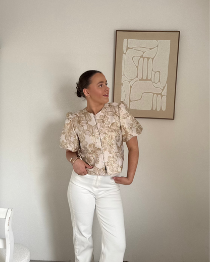 Flower top - Beige