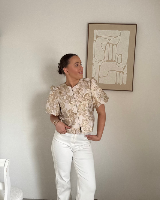 Flower top - Beige