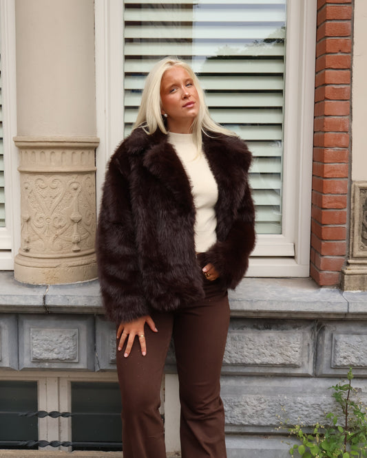 Furry coat - Choco