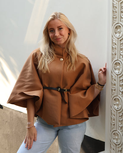Poncho jacket - Light brown