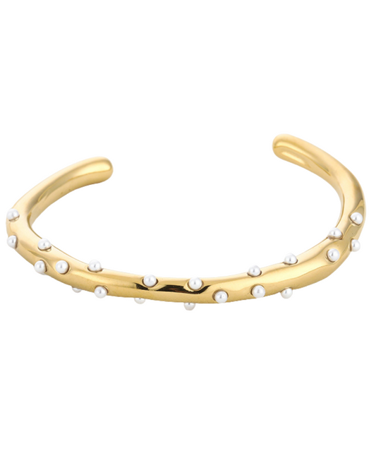 Pearl bangle - Gold