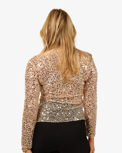 Cleo glitter top - Champagne