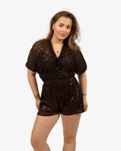 Fleur playsuit - Brown