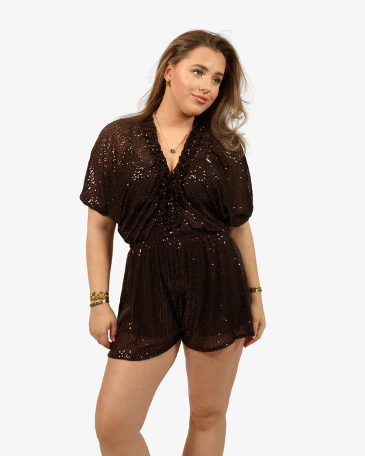 Fleur playsuit - Brown